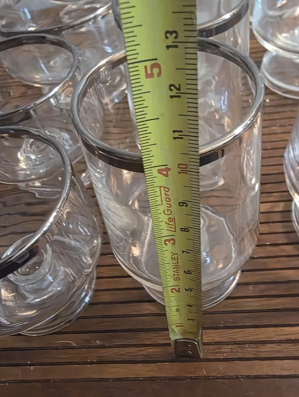 Mid-Century modern, platinum band 15 piece glassware set